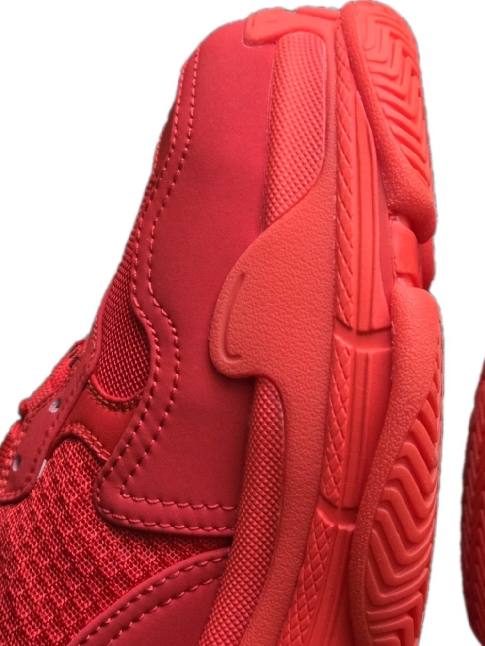 Balenciaga Red Triple S LowTop Sneakers EU 45 / Men's US Size 12 - Picture 7 of 14